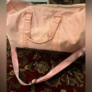 Pink nylon duffel bag